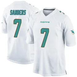 Men's Jason Sanders Miami Dolphins No.7 Game Jersey - White