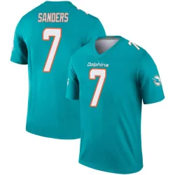Men's Jason Sanders Miami Dolphins No.7 Legend Jersey - Aqua
