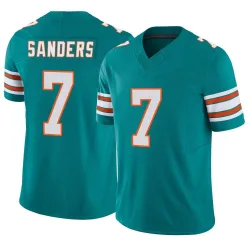 Men's Jason Sanders Miami Dolphins No.7 Limited Alternate Vapor F.U.S.E. Jersey - Aqua
