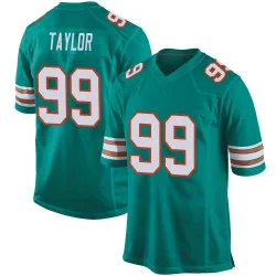 Men's Jason Taylor Miami Dolphins No.99 Game Alternate Jersey - Aqua
