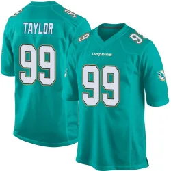 Men's Jason Taylor Miami Dolphins No.99 Game Team Color Jersey - Aqua