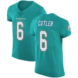 Men's Jay Cutler Miami Dolphins No.6 Elite Aqua Team Color Vapor Untouchable Jersey - Green