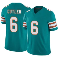 Men's Jay Cutler Miami Dolphins No.6 Limited Alternate Vapor F.U.S.E. Jersey - Aqua