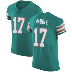 Men's Jaylen Waddle Miami Dolphins No.17 Elite Aqua Alternate Vapor Untouchable Jersey - Green