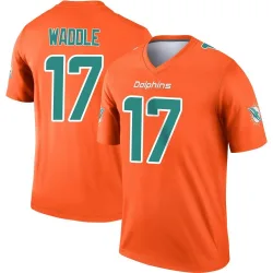 Men's Jaylen Waddle Miami Dolphins No.17 Legend Inverted Jersey - Orange