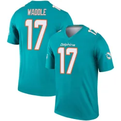 Men's Jaylen Waddle Miami Dolphins No.17 Legend Jersey - Aqua