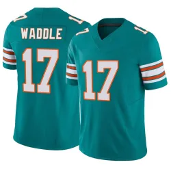 Men's Jaylen Waddle Miami Dolphins No.17 Limited Alternate Vapor F.U.S.E. Jersey - Aqua