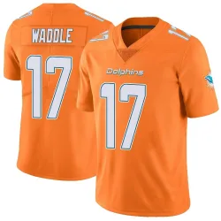 Men's Jaylen Waddle Miami Dolphins No.17 Limited Color Rush Jersey - Orange