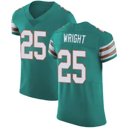 Men's Jaylen Wright Miami Dolphins No.25 Elite Aqua Alternate Vapor Untouchable Jersey - Green