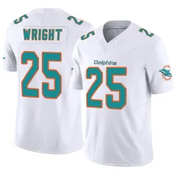 Men's Jaylen Wright Miami Dolphins No.25 Limited Vapor F.U.S.E. Jersey - White