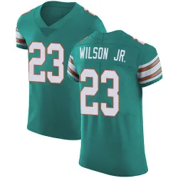 Men's Jeff Wilson Jr. Miami Dolphins No.23 Elite Aqua Alternate Vapor Untouchable Jersey - Green