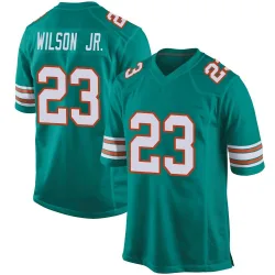 Men's Jeff Wilson Jr. Miami Dolphins No.23 Game Alternate Jersey - Aqua