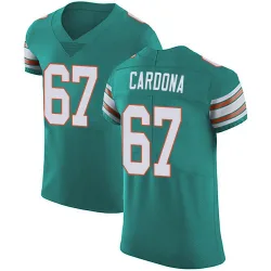 Men's Joe Cardona Miami Dolphins No.67 Elite Aqua Alternate Vapor Untouchable Jersey - Green