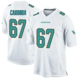 Men's Joe Cardona Miami Dolphins No.67 Game Jersey - White