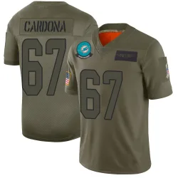 Men's Joe Cardona Miami Dolphins No.67 Limited 2019 Salute to Service Jersey - Camo