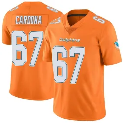 Men's Joe Cardona Miami Dolphins No.67 Limited Color Rush Jersey - Orange
