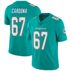 Men's Joe Cardona Miami Dolphins No.67 Limited Team Color Vapor Untouchable Jersey - Aqua