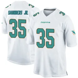 Men's John Saunders Jr. Miami Dolphins No.35 Game Jersey - White