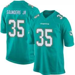 Men's John Saunders Jr. Miami Dolphins No.35 Game Team Color Jersey - Aqua