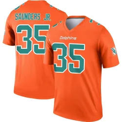Men's John Saunders Jr. Miami Dolphins No.35 Legend Inverted Jersey - Orange