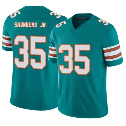 Men's John Saunders Jr. Miami Dolphins No.35 Limited Alternate Vapor F.U.S.E. Jersey - Aqua