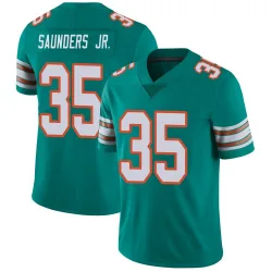 Men's John Saunders Jr. Miami Dolphins No.35 Limited Alternate Vapor Untouchable Jersey - Aqua