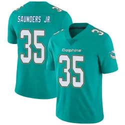 Men's John Saunders Jr. Miami Dolphins No.35 Limited Team Color Vapor Untouchable Jersey - Aqua