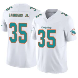 Men's John Saunders Jr. Miami Dolphins No.35 Limited Vapor F.U.S.E. Jersey - White