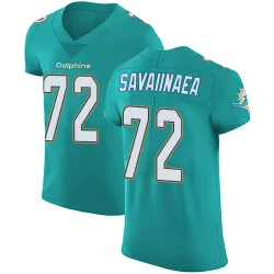 Men's Jonah Savaiinaea Miami Dolphins No.72 Elite Aqua Team Color Vapor Untouchable Jersey - Green