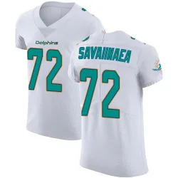 Men's Jonah Savaiinaea Miami Dolphins No.72 Elite Vapor Untouchable Jersey - White