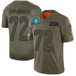 Men's Jonah Savaiinaea Miami Dolphins No.72 Limited 2019 Salute to Service Jersey - Camo