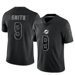 Men's Jonnu Smith Miami Dolphins No.9 Limited Reflective Jersey - Black