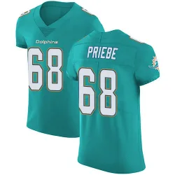 Men's Josh Priebe Miami Dolphins No.68 Elite Aqua Team Color Vapor Untouchable Jersey - Green