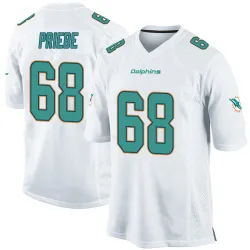 Men's Josh Priebe Miami Dolphins No.68 Game Jersey - White
