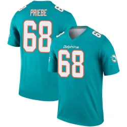 Men's Josh Priebe Miami Dolphins No.68 Legend Jersey - Aqua