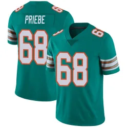 Men's Josh Priebe Miami Dolphins No.68 Limited Alternate Vapor Untouchable Jersey - Aqua