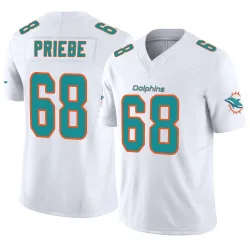 Men's Josh Priebe Miami Dolphins No.68 Limited Vapor F.U.S.E. Jersey - White