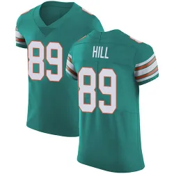 Men's Julian Hill Miami Dolphins No.89 Elite Aqua Alternate Vapor Untouchable Jersey - Green