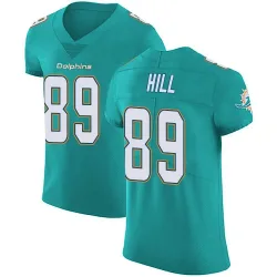 Men's Julian Hill Miami Dolphins No.89 Elite Aqua Team Color Vapor Untouchable Jersey - Green