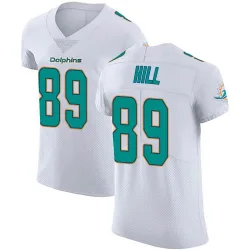 Men's Julian Hill Miami Dolphins No.89 Elite Vapor Untouchable Jersey - White