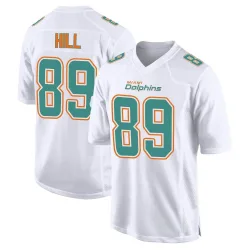 Men's Julian Hill Miami Dolphins No.89 Game Fashion Jersey - White