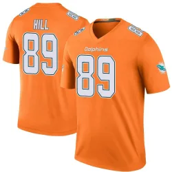 Men's Julian Hill Miami Dolphins No.89 Legend Color Rush Jersey - Orange