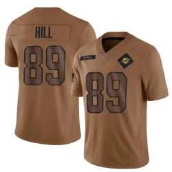 Men's Julian Hill Miami Dolphins No.89 Limited 2023 Salute To Service Jersey - Brown