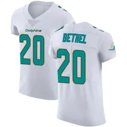 Men's Justin Bethel Miami Dolphins No.20 Elite Vapor Untouchable Jersey - White