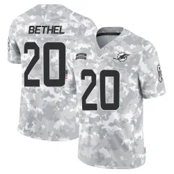 Men's Justin Bethel Miami Dolphins No.20 Limited 2024 Salute to Service Jersey - Arctic Camo