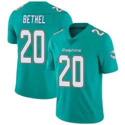 Men's Justin Bethel Miami Dolphins No.20 Limited Team Color Vapor Untouchable Jersey - Aqua