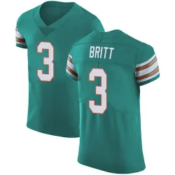 Men's K.J. Britt Miami Dolphins No.3 Elite Aqua Alternate Vapor Untouchable Jersey - Green
