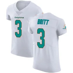 Men's K.J. Britt Miami Dolphins No.3 Elite Vapor Untouchable Jersey - White