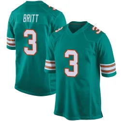 Men's K.J. Britt Miami Dolphins No.3 Game Alternate Jersey - Aqua