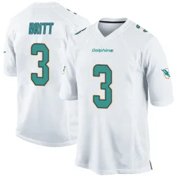 Men's K.J. Britt Miami Dolphins No.3 Game Jersey - White